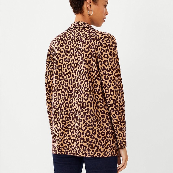 XXS Leopard Print Sweater Blazer - Ann Taylor - Picture 2 of 2